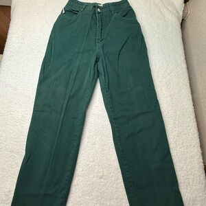 Vintage Bongo Dark Green‎ High Waisted Pants Sz S Casual